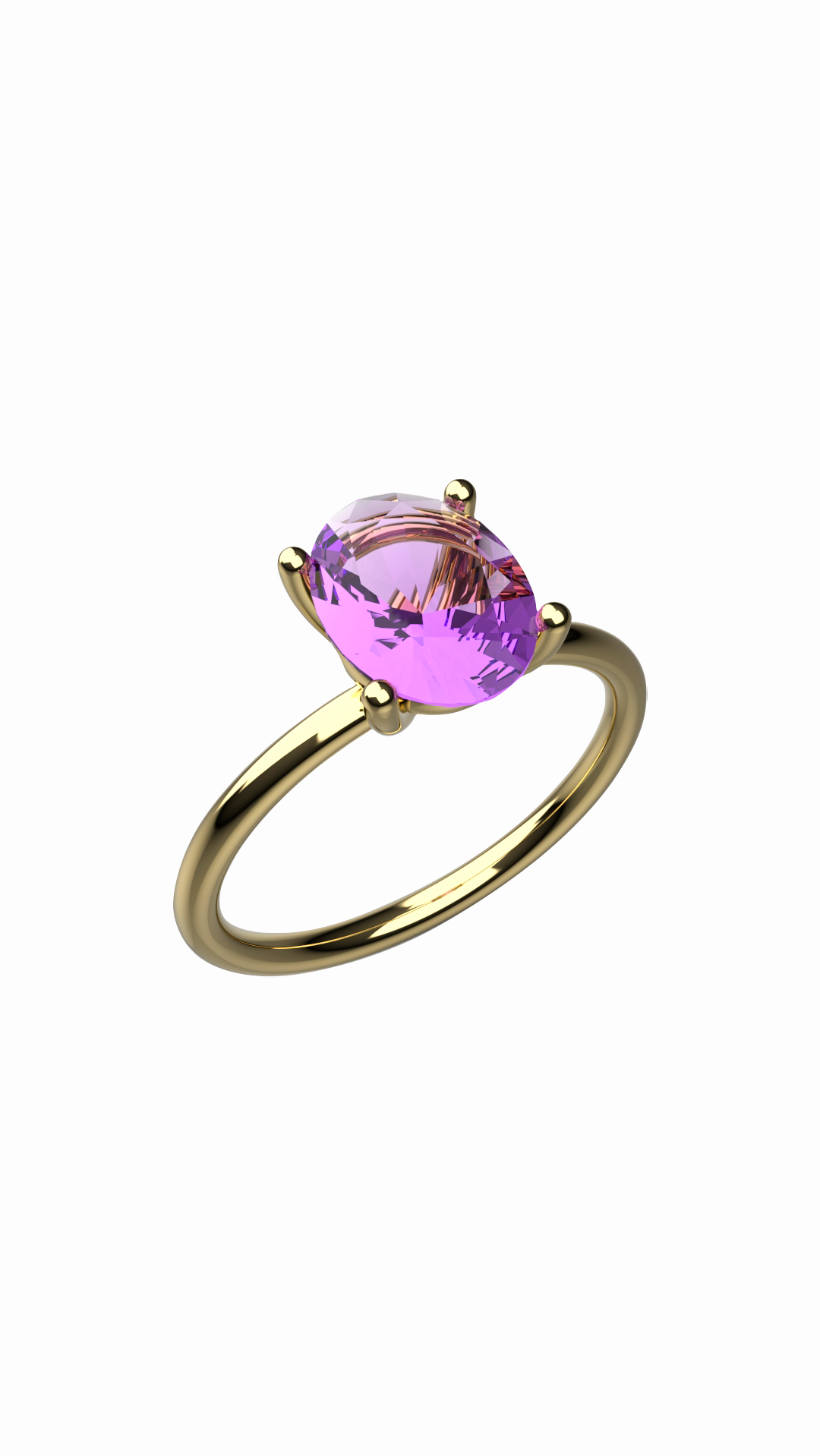 Anillo Febrero de Amatista Oval