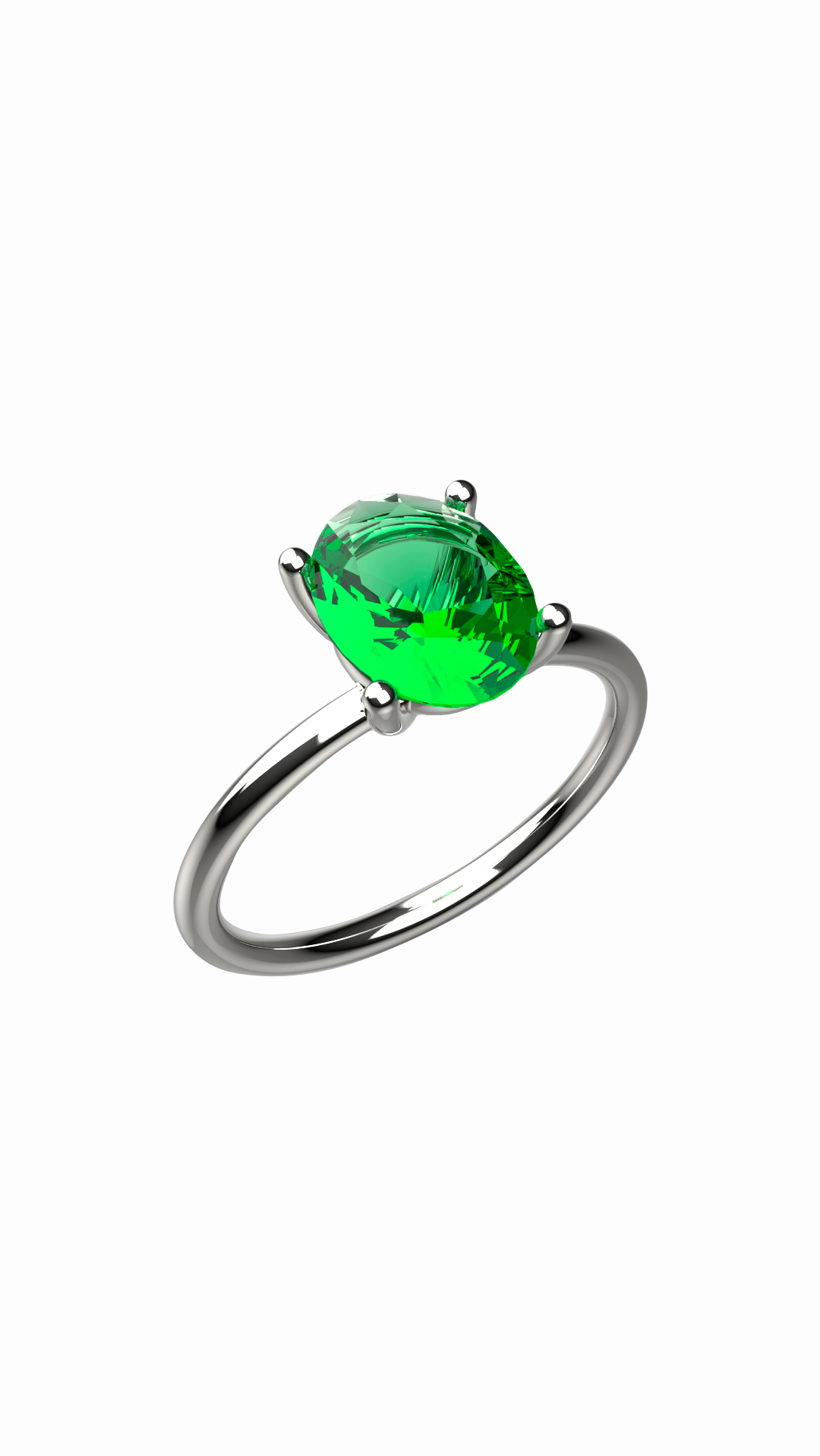 Anillo Mayo de Esmeralda Oval