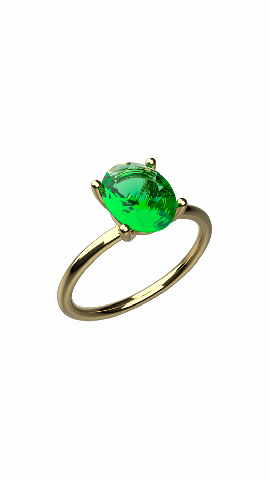 Anillo Mayo de Esmeralda Oval